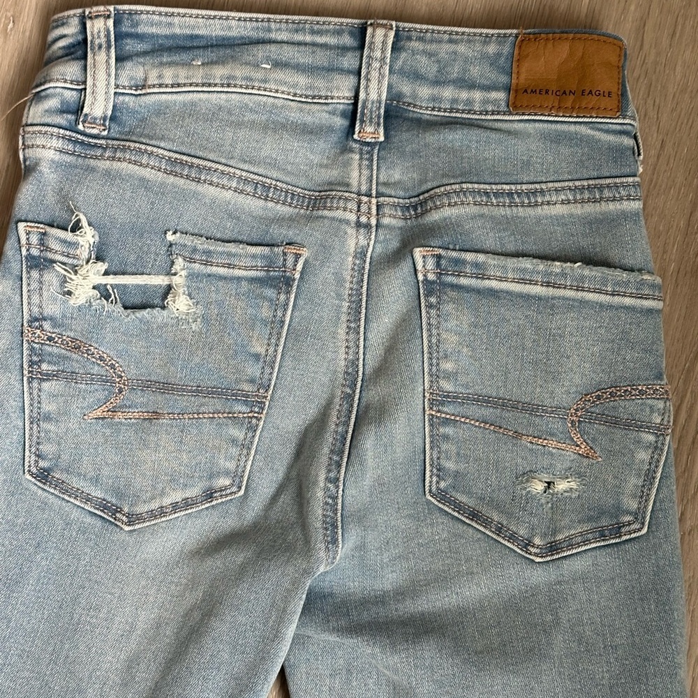 AMERICA EAGLE NEXT LEVEL STRETCH Super High Rise Flare jeans size 000 Reg - Picture 9 of 11